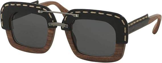 Prada SPR 26R UA6-1A1 - Nut Canaletto Black Leather-Grey Gradient by Prada for Unisex - 51-25-140 mm Sunglasses