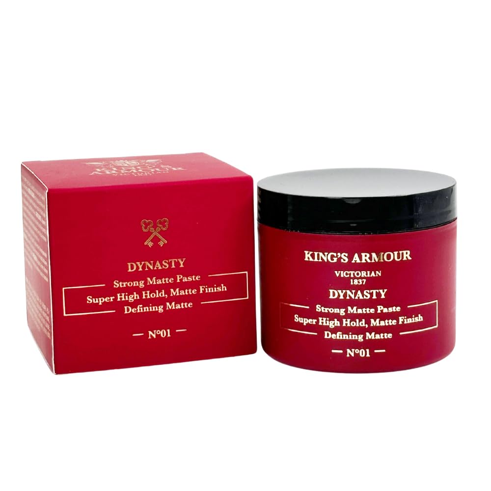 King's Armour Dynasty Strong Matte Paste – Professional Hair Styling Paste for Maximum Hold & Matte Finish – Long-Lasting Texture, Sweat-Resistant, Non-Greasy Formula – 110 ml (3.72 Fl Oz)