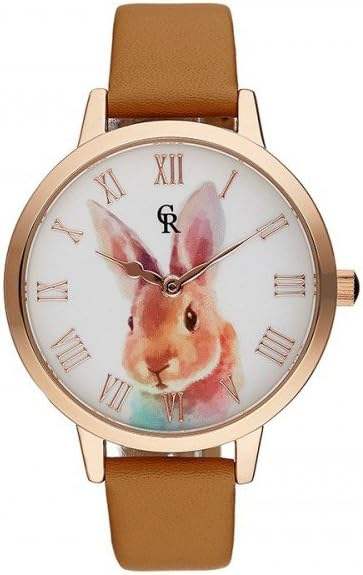 CRA009 La Animale - Rose Gold/Champagne Leather Strap Watch by Charlotte Raffaelli for Women - 1 Pc Watch