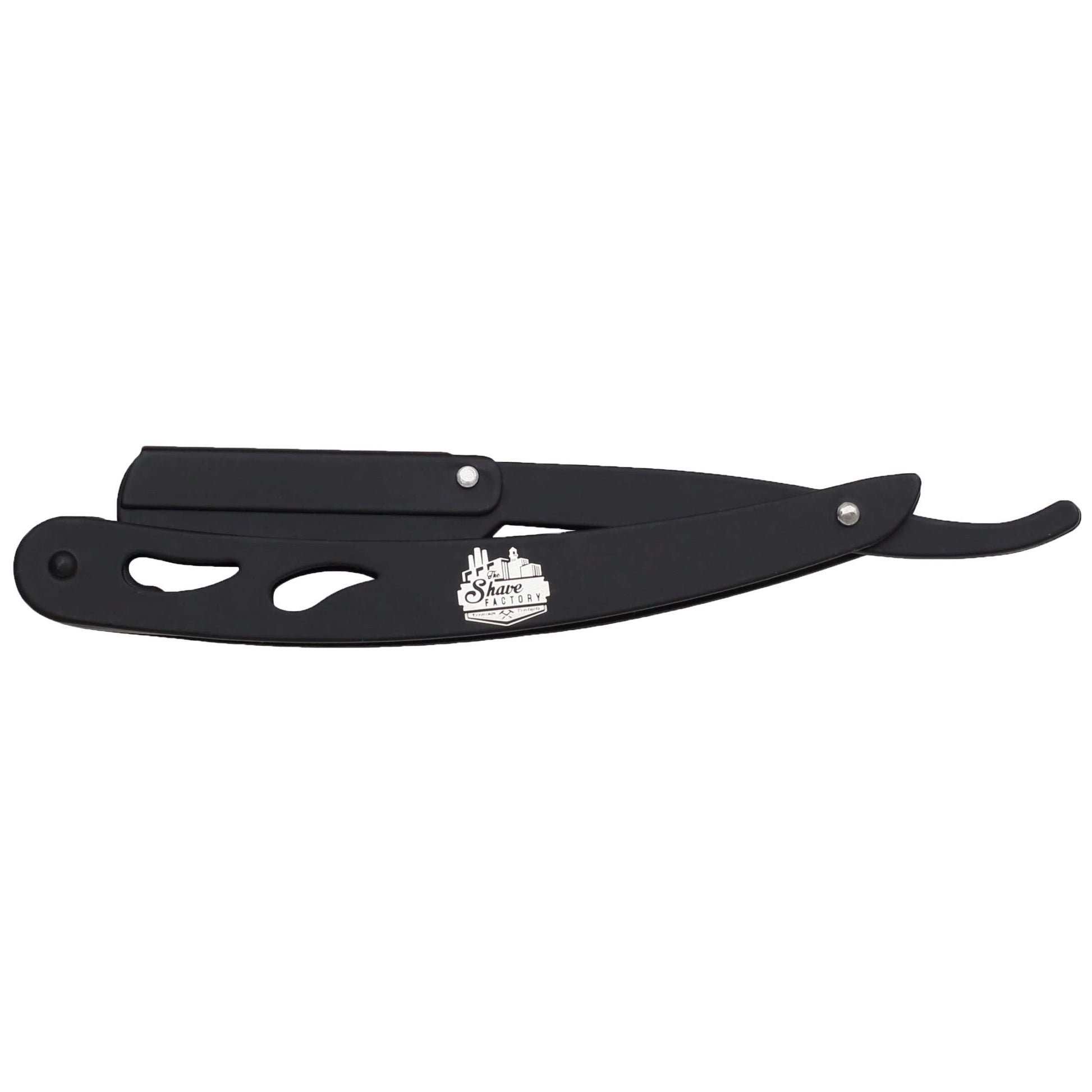 The Shave Factory Straight Edge Razor Kit (Black / 200 Derby Professional Single Edge Razor Blades) - BarberSets