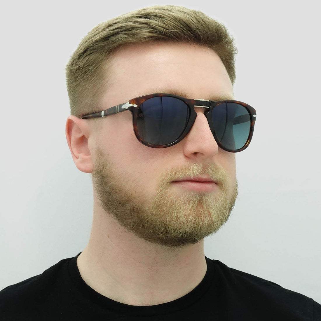 Persol PO714 24-S3 - Havana-Blue Faded Polarized by Persol for Men - 54-21-140 mm Sunglasses