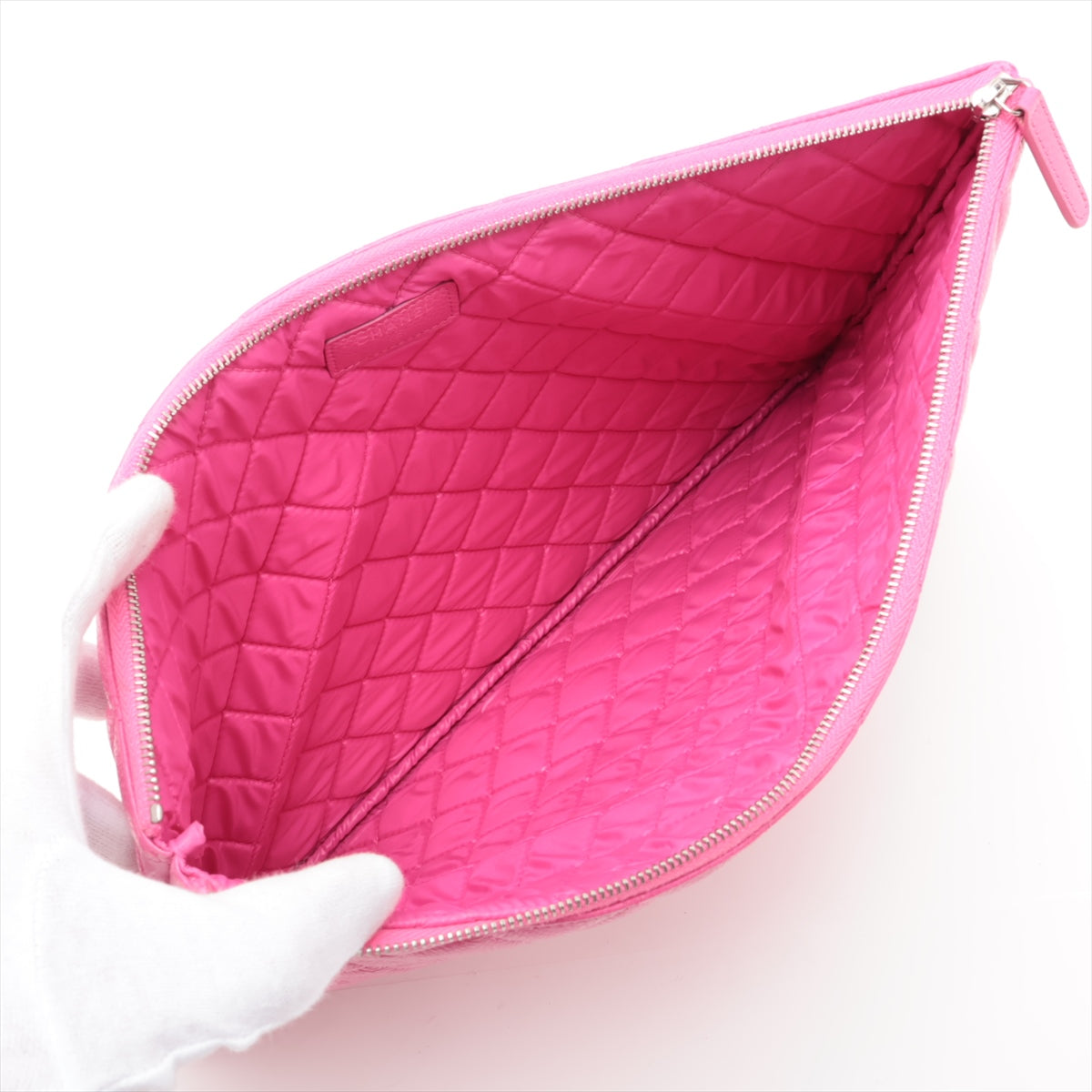 Chanel Matelasse Caviar Skin Clutch Bag Pink