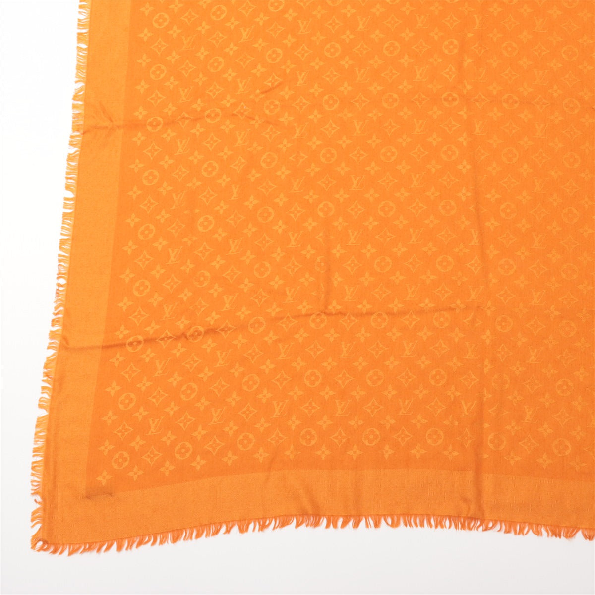 Louis Vuitton Monogram Shawl Wool & Silk Orange