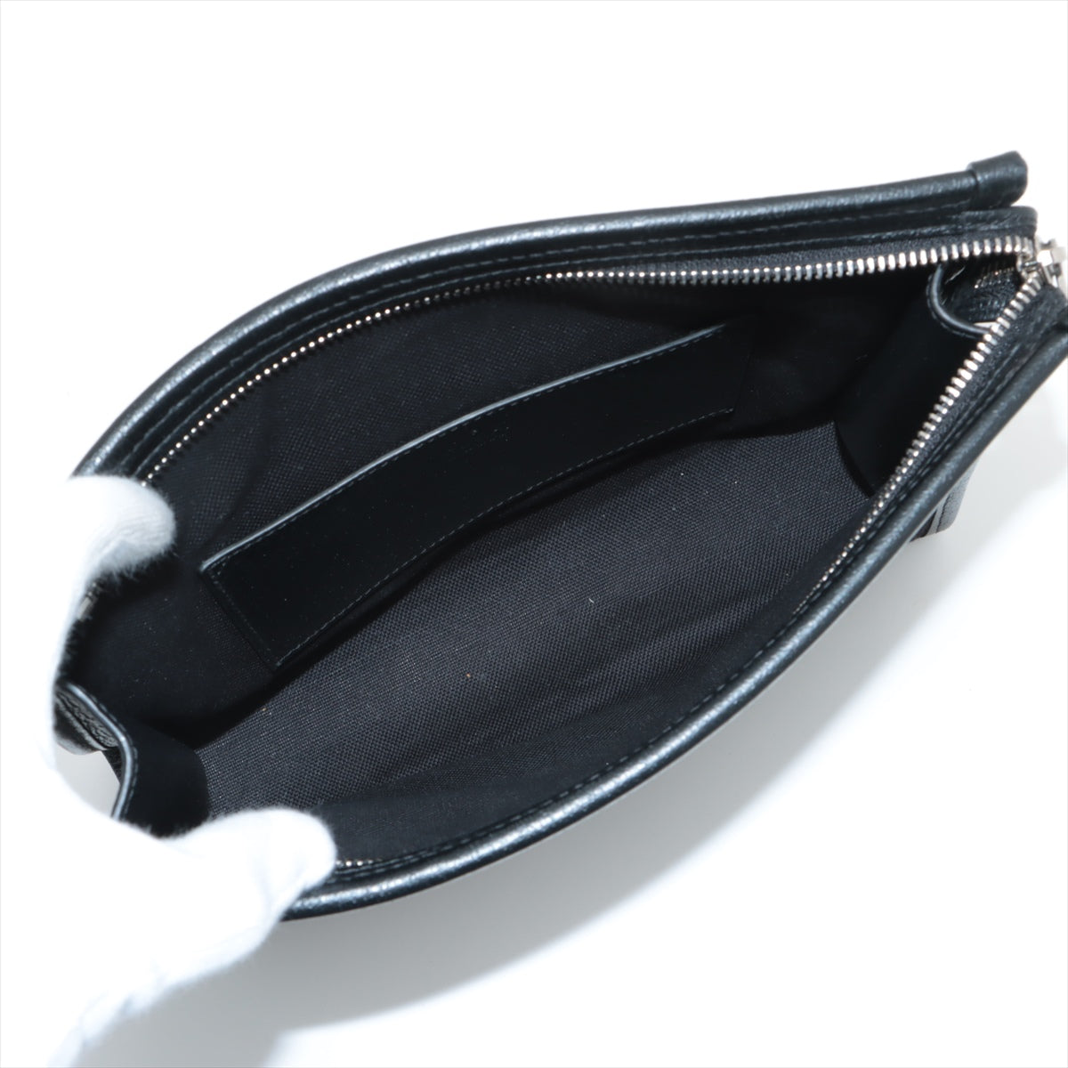 Gucci Jumbo GG Canvas  Leather Clutch Bag Black