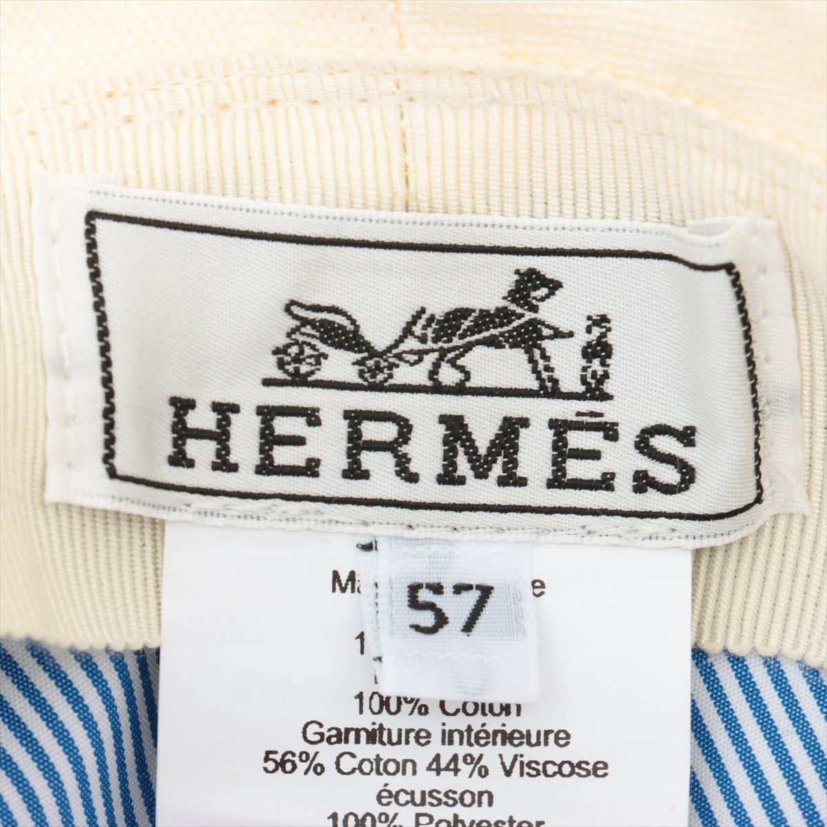 Hermès Bucket Cotton Hat Ivory