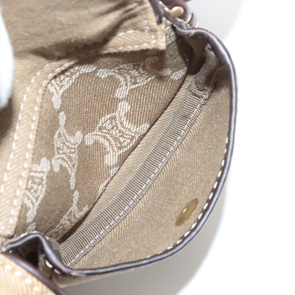 Celine Triomphe Canvas & Leather Vintage Waist Bag Beige