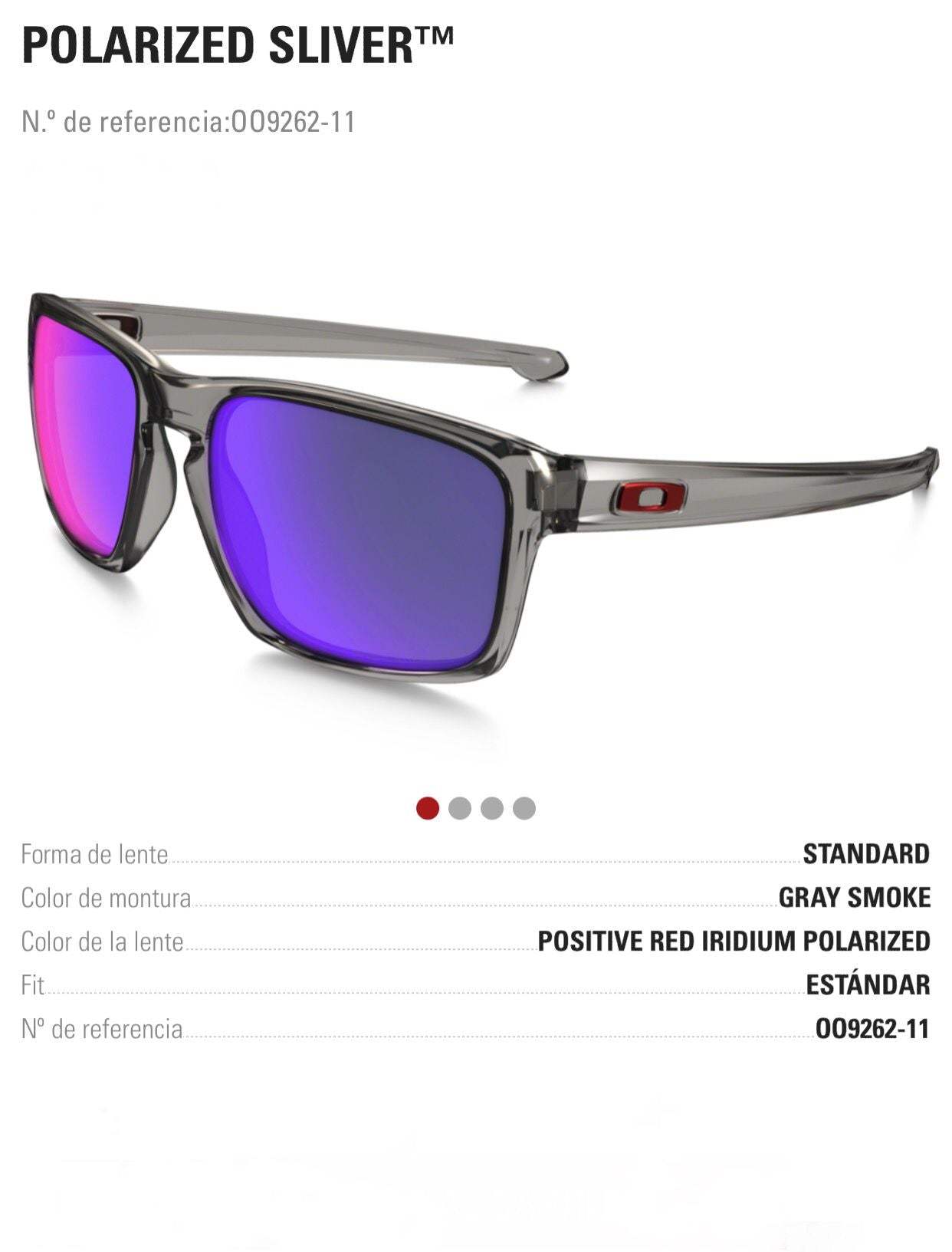 Oakley Sliver OO9269-06 - Grey Smoke-Positive Red Iridium Polarized by Oakley for Men - 57-17-141 mm Sunglasses