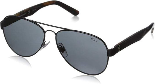 Polo Ralph Lauren PH 3096 9267-81 - Semi Shiny Black-Grey Polarized by Ralph Lauren for Men - 59-14-145 mm Sunglasses