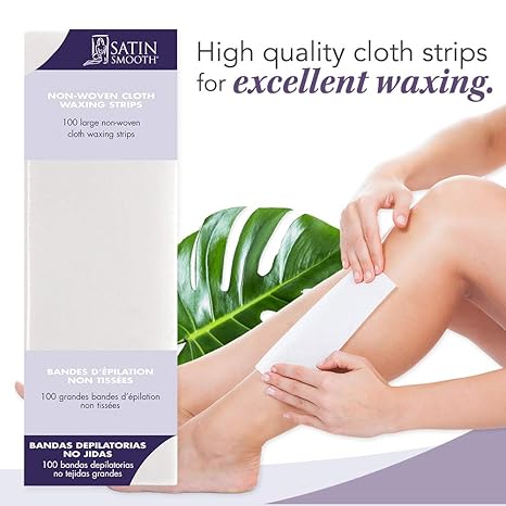Non-woven Cloth Waxing Strips by Satin Smooth for Women - 100 Pack Strips
