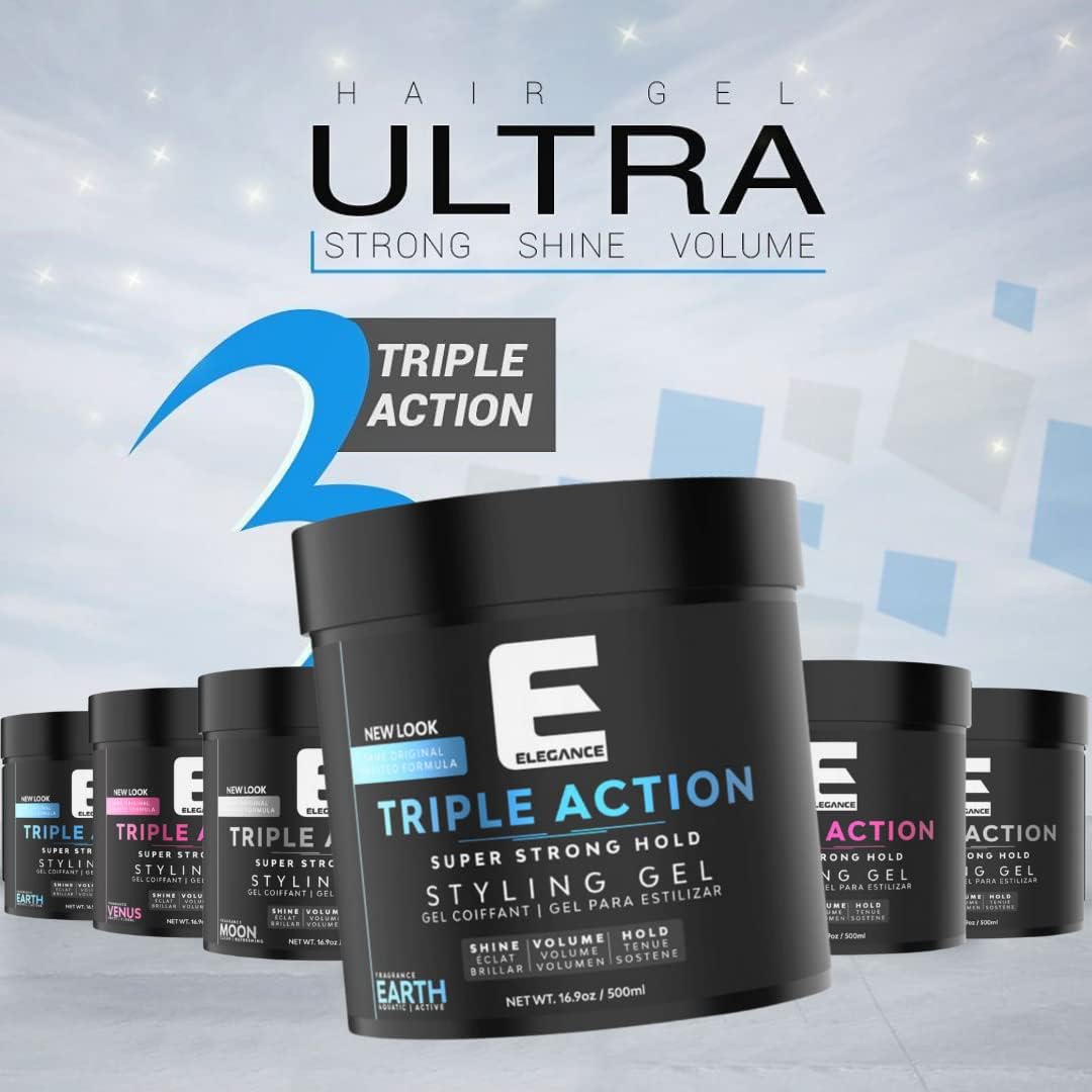 Elegance Triple Action Hair Styling Gel - Moon 16.9 oz
