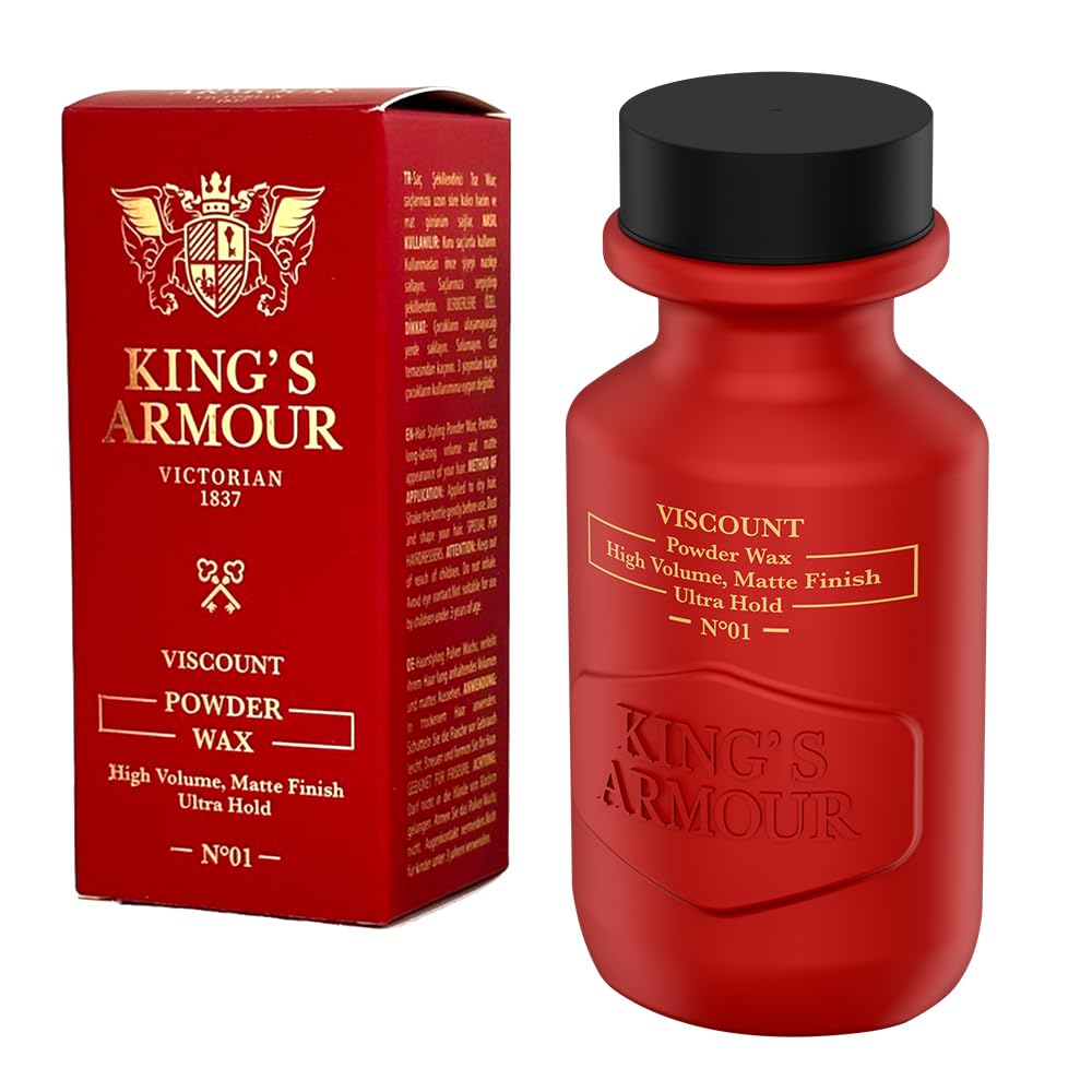 King's Armour Viscount Powder Wax – Professional Hair Styling Powder for Instant Volume, Matte Finish & Ultra Hold – Lightweight, Residue-Free Texture Wax, 20g (0.7 Ounce)
