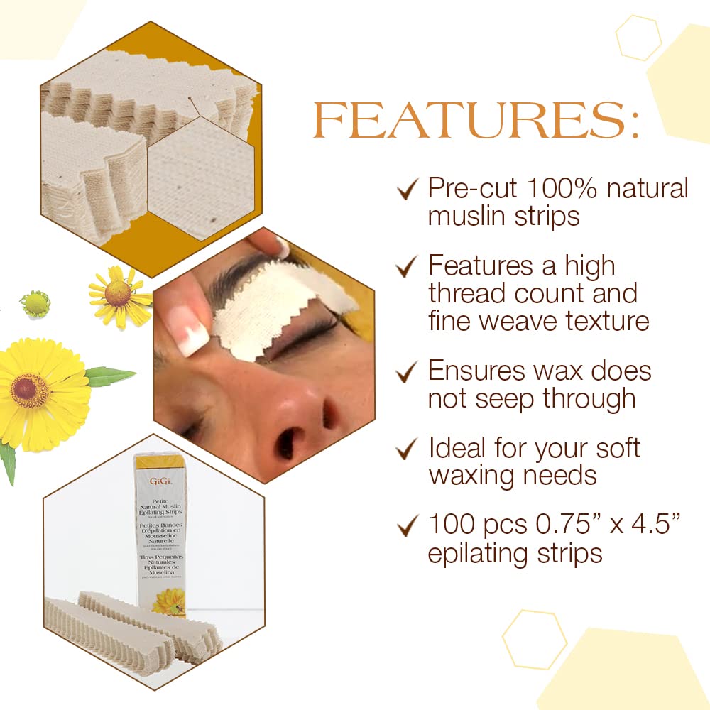 Gigi Petite Natural Muslin Epilating Strips (100 pcs)