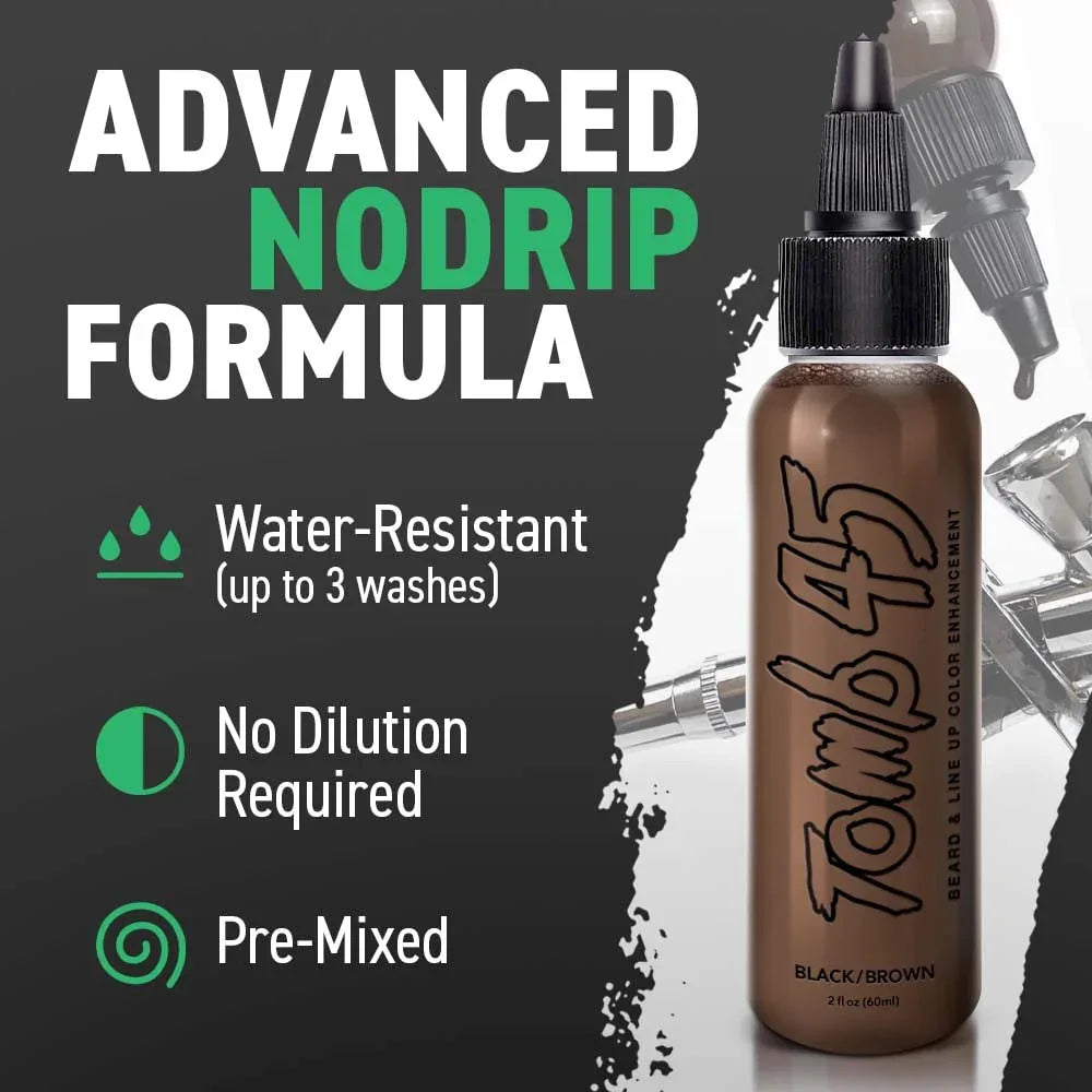 Tomb45 Beard and Line Up Color Enhancement - Black/Brown - 59ml / 2 oz