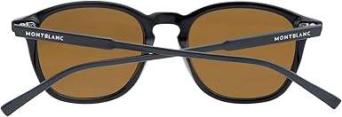 Mont Blanc MB599S 01M - Shiny Black-Brown Polarized by Mont Blanc for Men - 49-19-145 mm Sunglasses