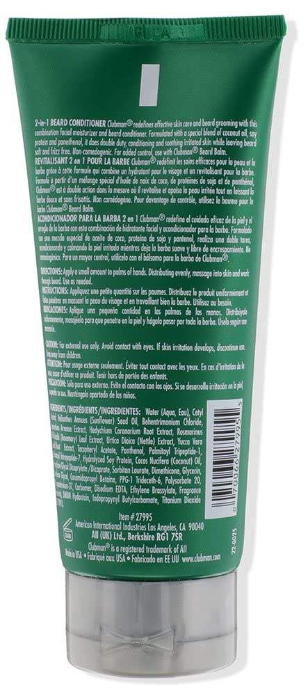 Clubman 2-in-1 Beard Conditioner and Face Moisturizer 3 oz