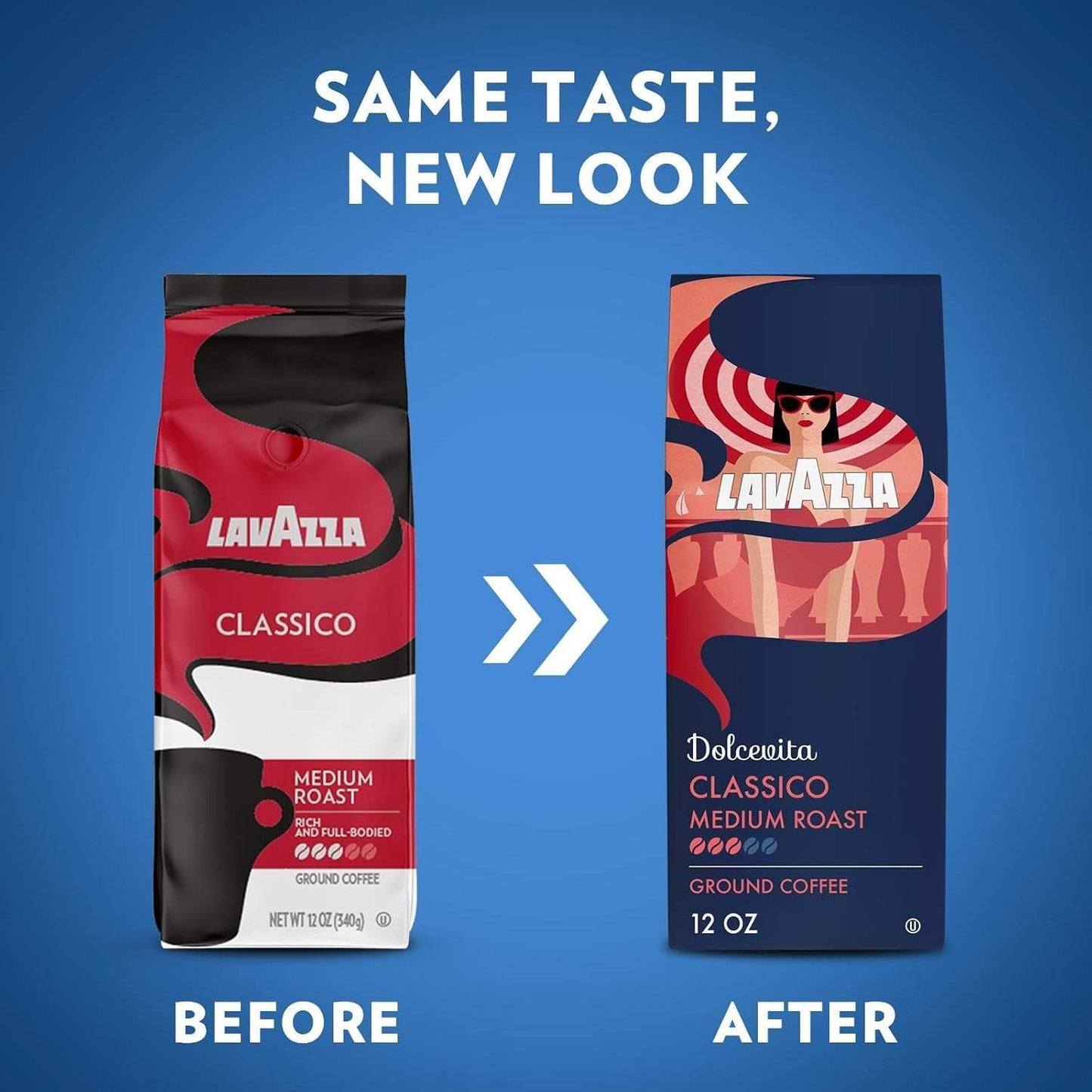 Classico Medium Roast Ground Coffee by Lavazza for Unisex - 12 oz Coffee