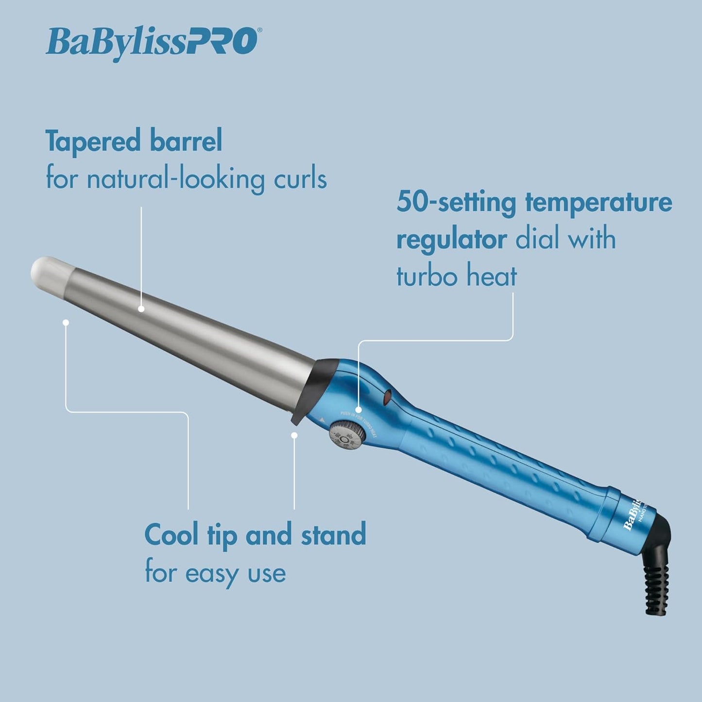 BaBylissPRO Nano Titanium 1¼" ¾" ConiCurl Iron