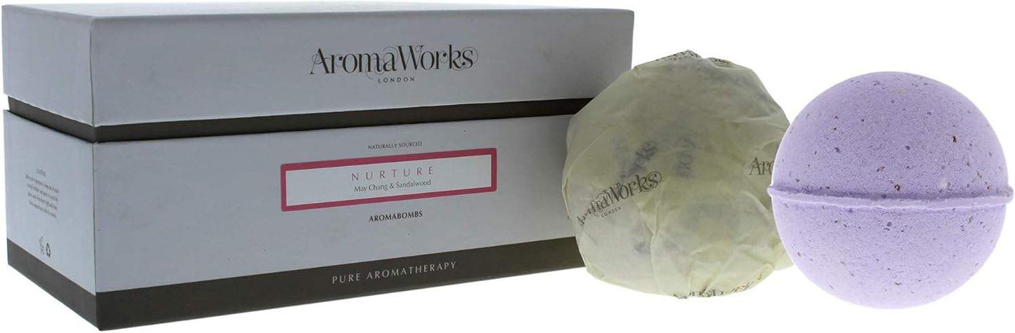 Nurture AromaBomb Duo by Aromaworks for Unisex - 2 x 8.81 oz Bath Bomb