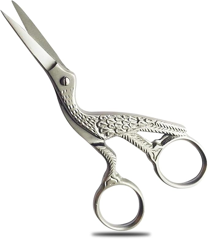 Stork Scissors - Silver by Satin Edge for Unisex - 3.5 Inch Scissors