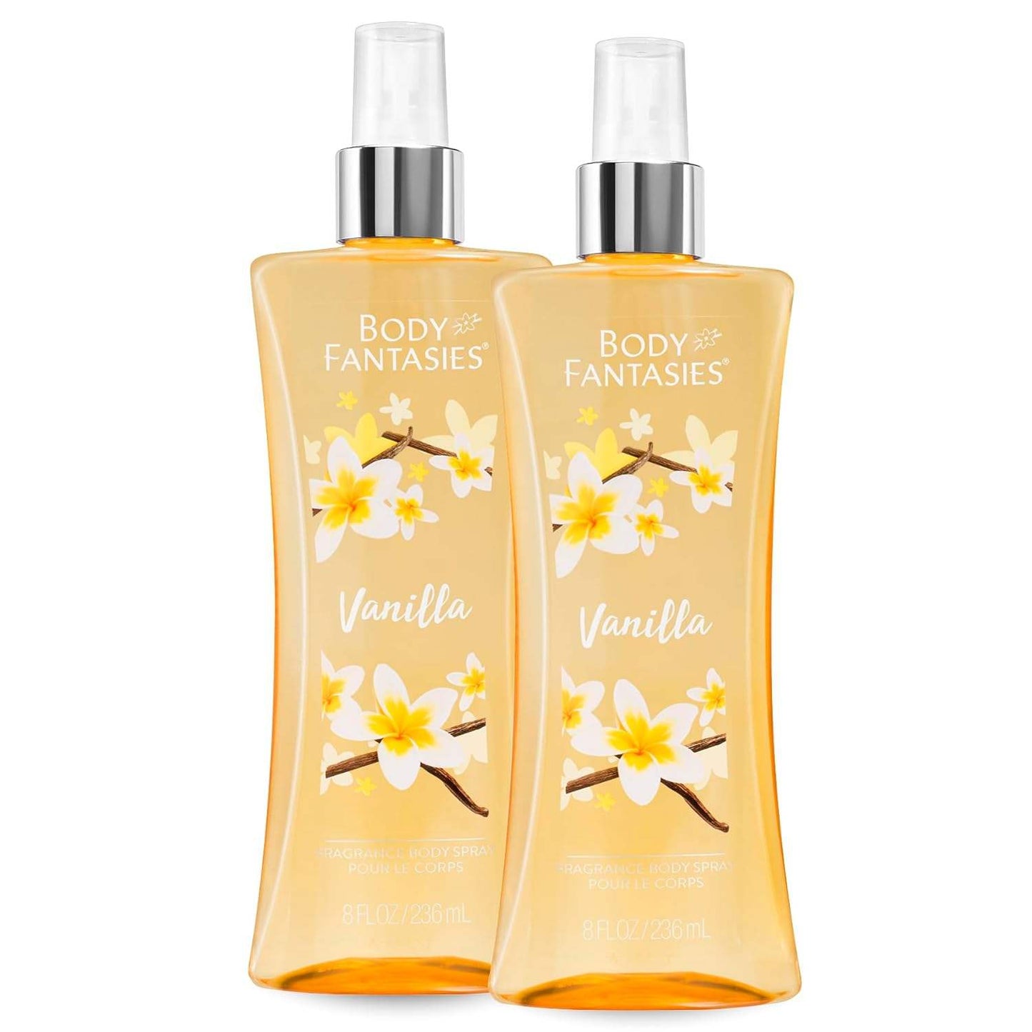 Vanilla Body Spray by Body Fantasies for Women - 8 oz Body Spray - Pack of 6