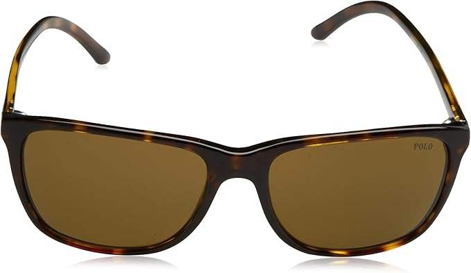Polo Ralph Lauren PH 4108 5003-73 - Shiny Dark Havana-Olive Green by Ralph Lauren for Men - 57-17-145 mm Sunglasses