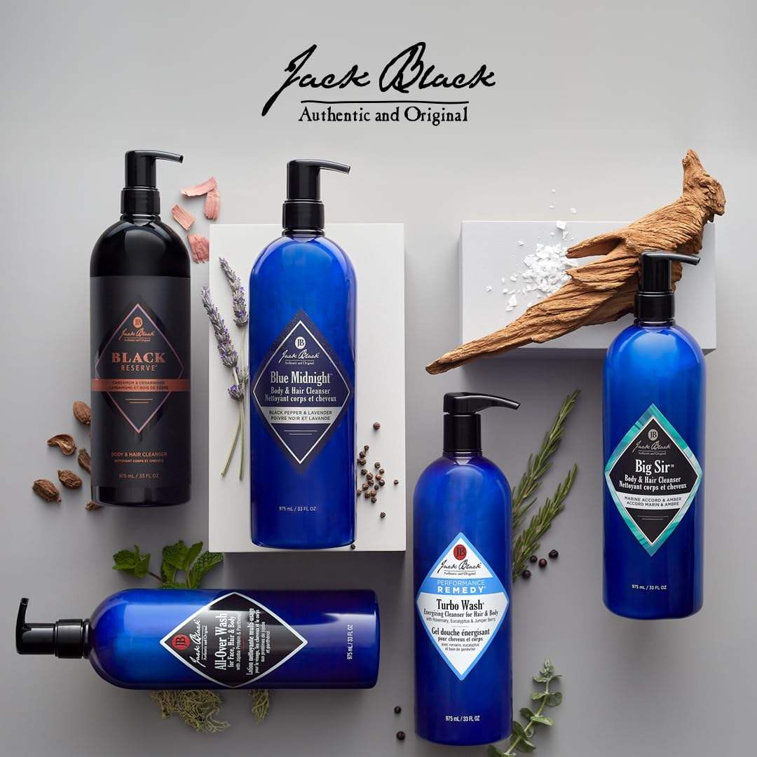 All-Over Wash for Face Hair and Body by Jack Black for Men - 10 oz Body Wash