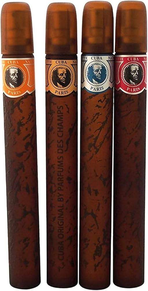 Cuba by Cuba for Men - 4 Pc Gift Set 1.17oz Cuba Gold, 1.17oz Cuba Blue, 1.17oz Cuba Red, 1.17oz Cuba Orange