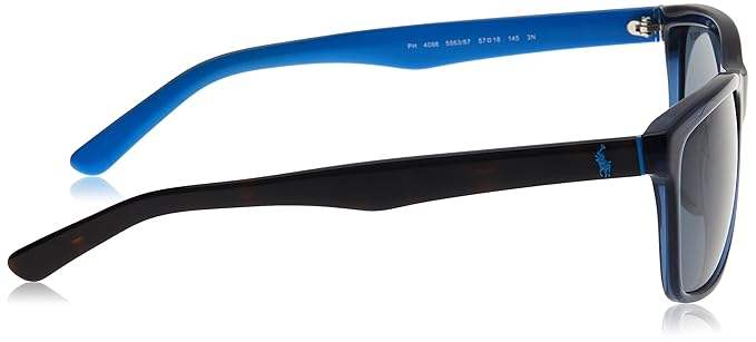 Polo Ralph Lauren PH 4098 5563-87 - Trasparent Blue-Grey Blue by Ralph Lauren for Men - 57-18-145 mm Sunglasses