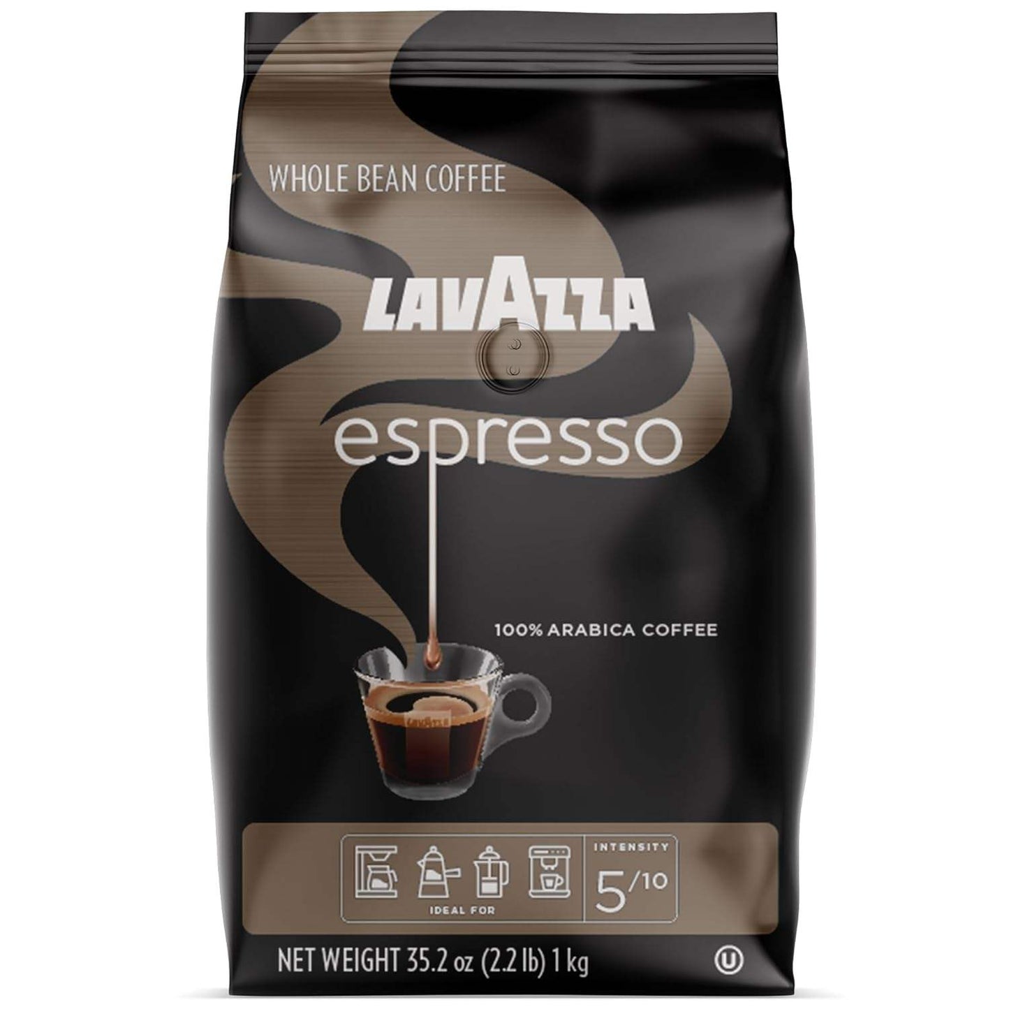 Caffe Espresso Medium Roast Whole Bean Coffee by Lavazza for Unisex - 35.2 oz Coffee