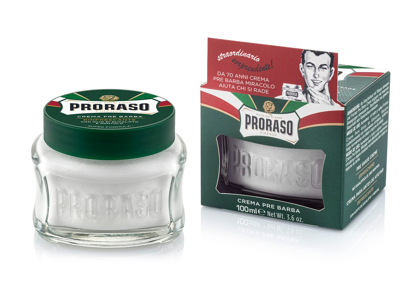 Proraso Pre Shave Cream Refreshing - Green 3.6 oz Multipack