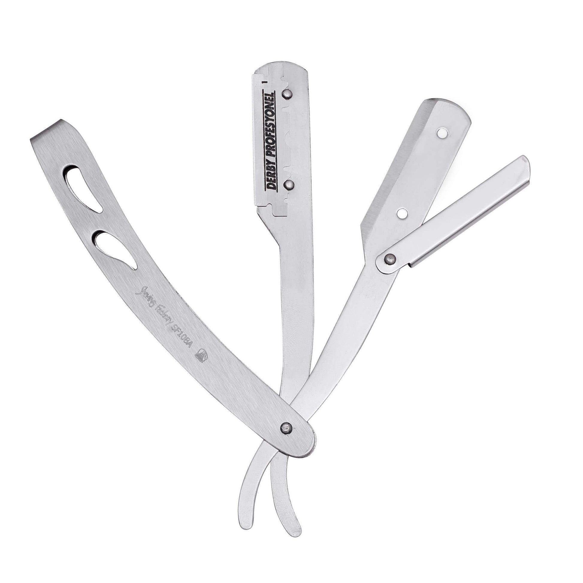 The Shave Factory Straight Edge Razor Kit (Matte / 300 Derby Professional Single Edge Razor Blades) - BarberSets