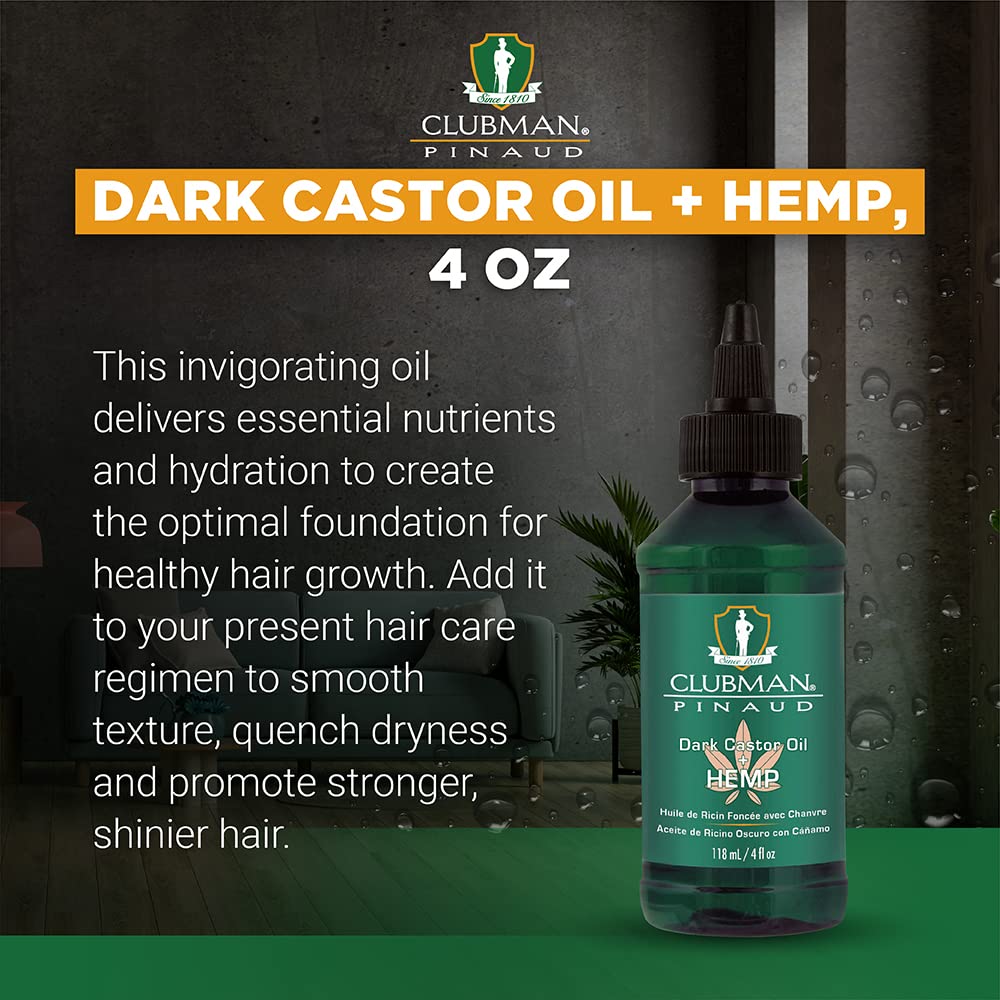Clubman Pinaud Dark Castor Oil + Hemp, 4 fl oz