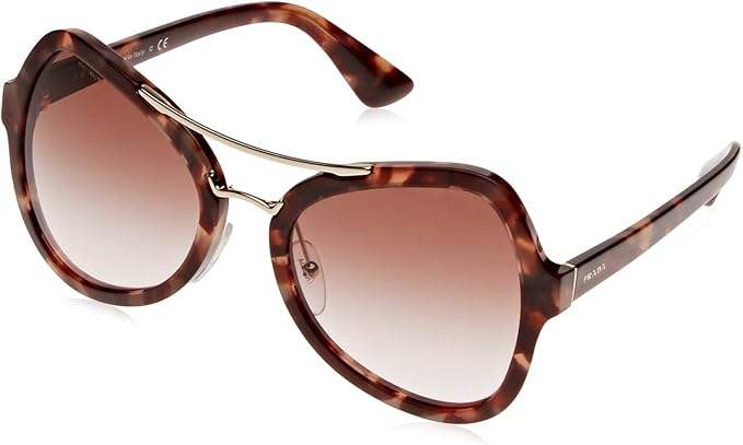 Prada SPR 18S UE0-0A6 - Spotted Brown Pink-Brown Gradient Pink by Prada for Women - 55-20-135 mm Sunglasses
