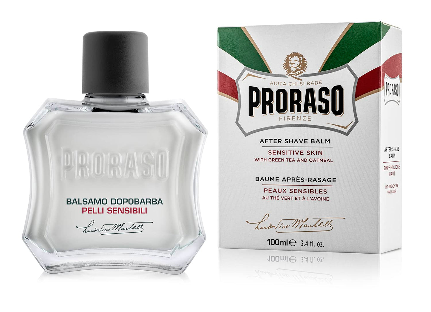 Proraso After Shave Balm for Sensitive Skin - White 3.4 oz - 6 Pack