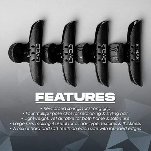 Level3 Lv3 - 4Pc Butterfly Clips