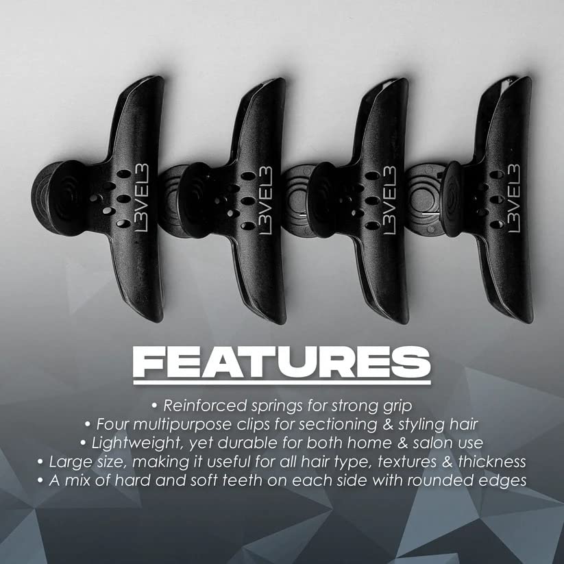 L3VEL3 Hair Claws 4 Pack