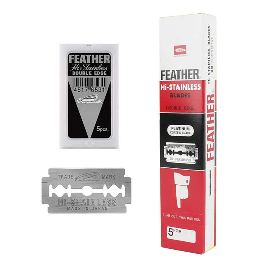 Feather Hi Stainless Double Edge Blades, 5 Count