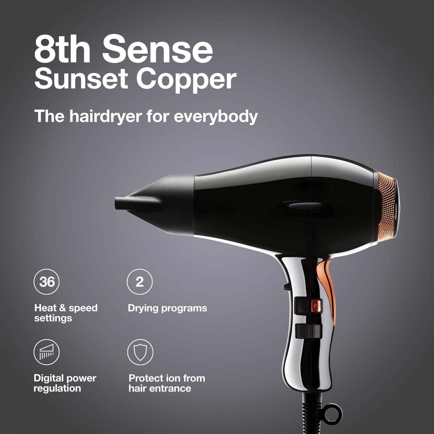ELCHIM 8th Sense Sunset Copper Hair Dryer - Black