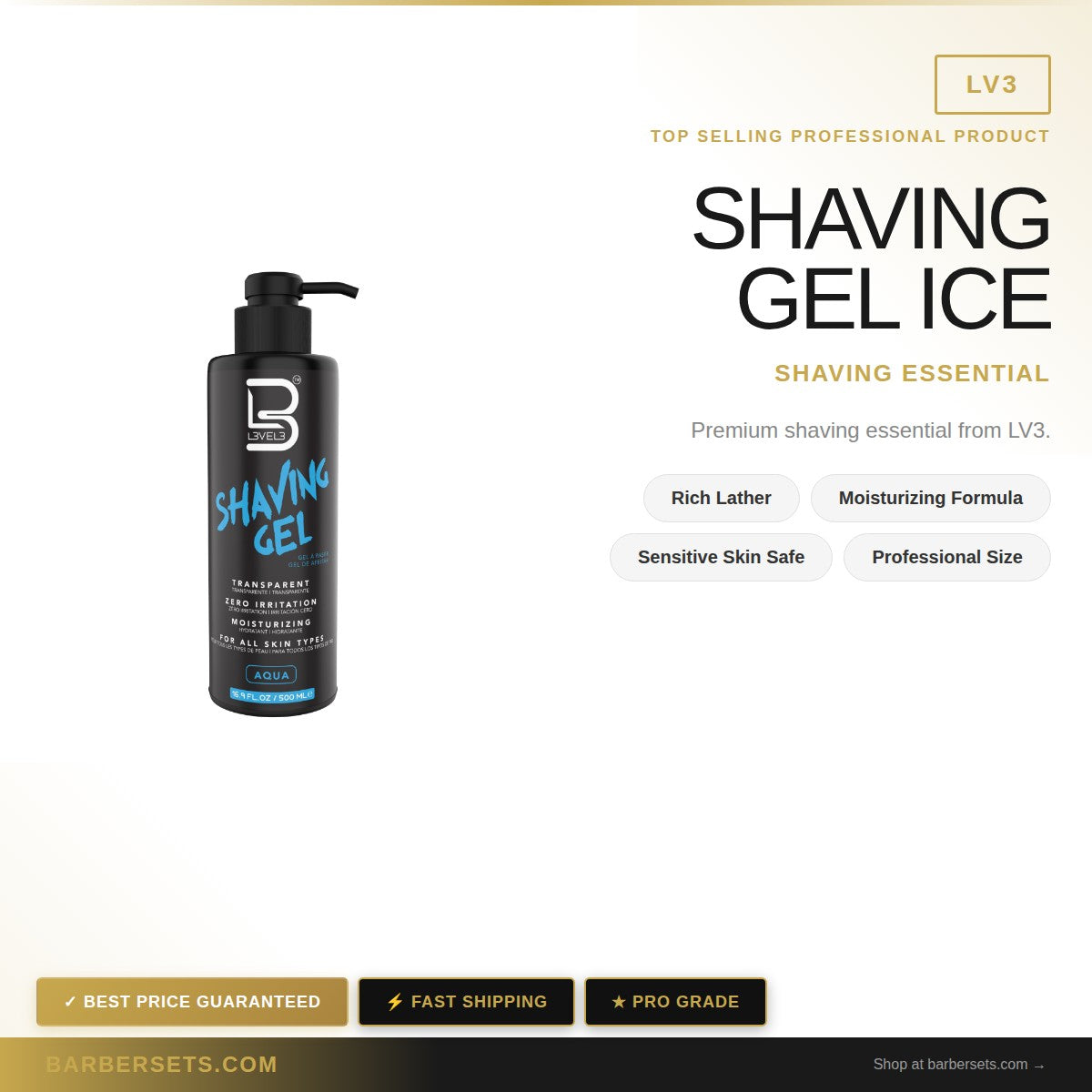 LV3 SHAVING GEL ICE 500ML