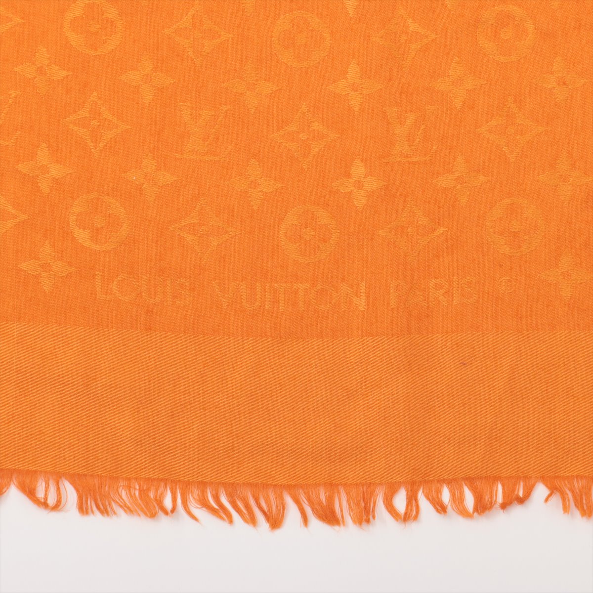 Louis Vuitton Monogram Shawl Wool & Silk Orange