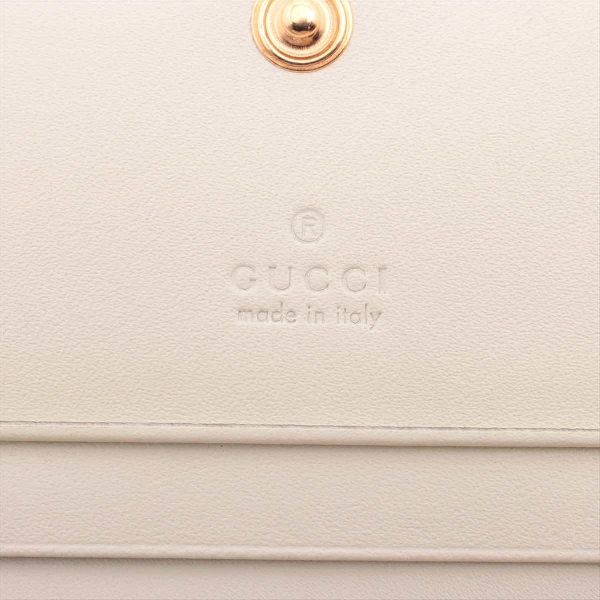 Gucci GG Supreme Apple Heart Compact Wallet Beige x White