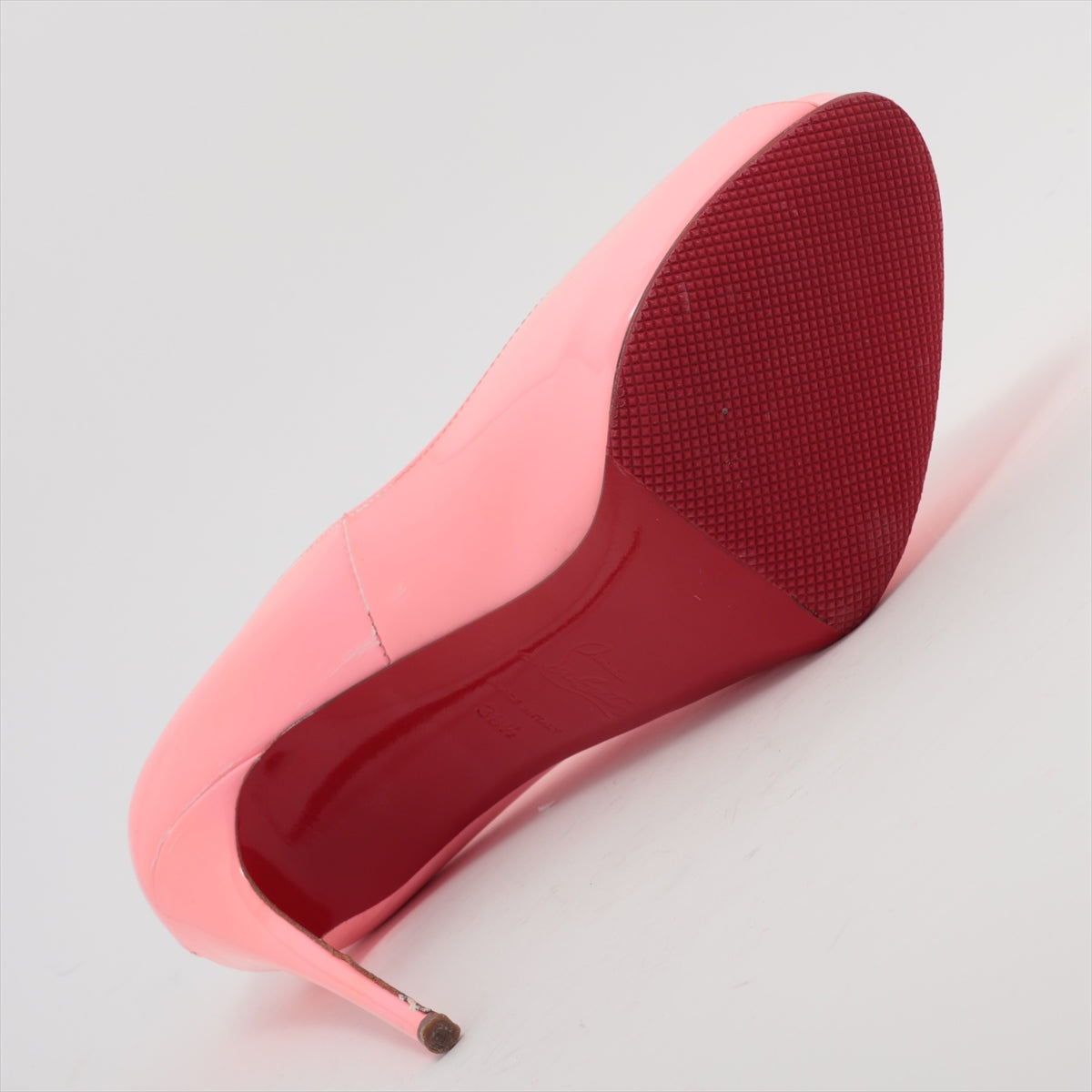 Christian Louboutin Patent Leather Open-toe Pump Pink