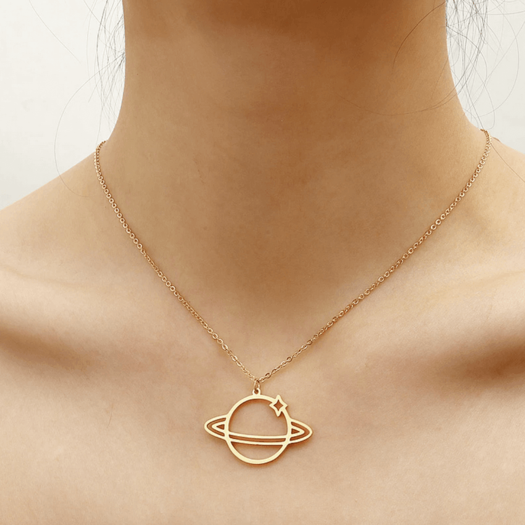 Return to Saturn Necklace - Gold