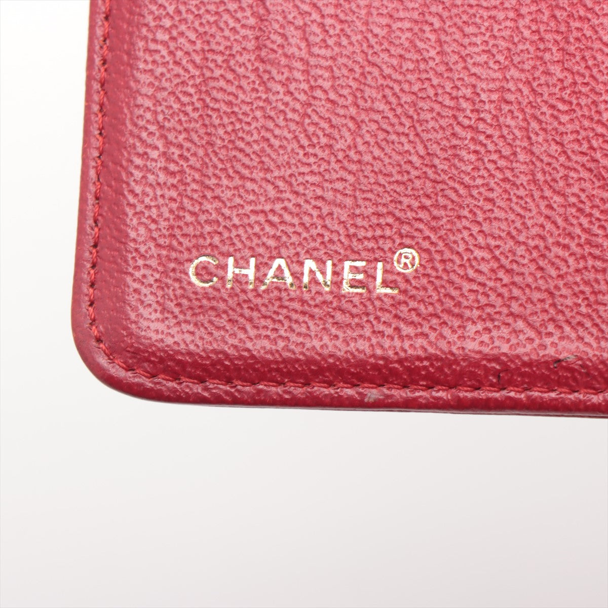 Chanel CC Logo Leather Notebook Cover Red