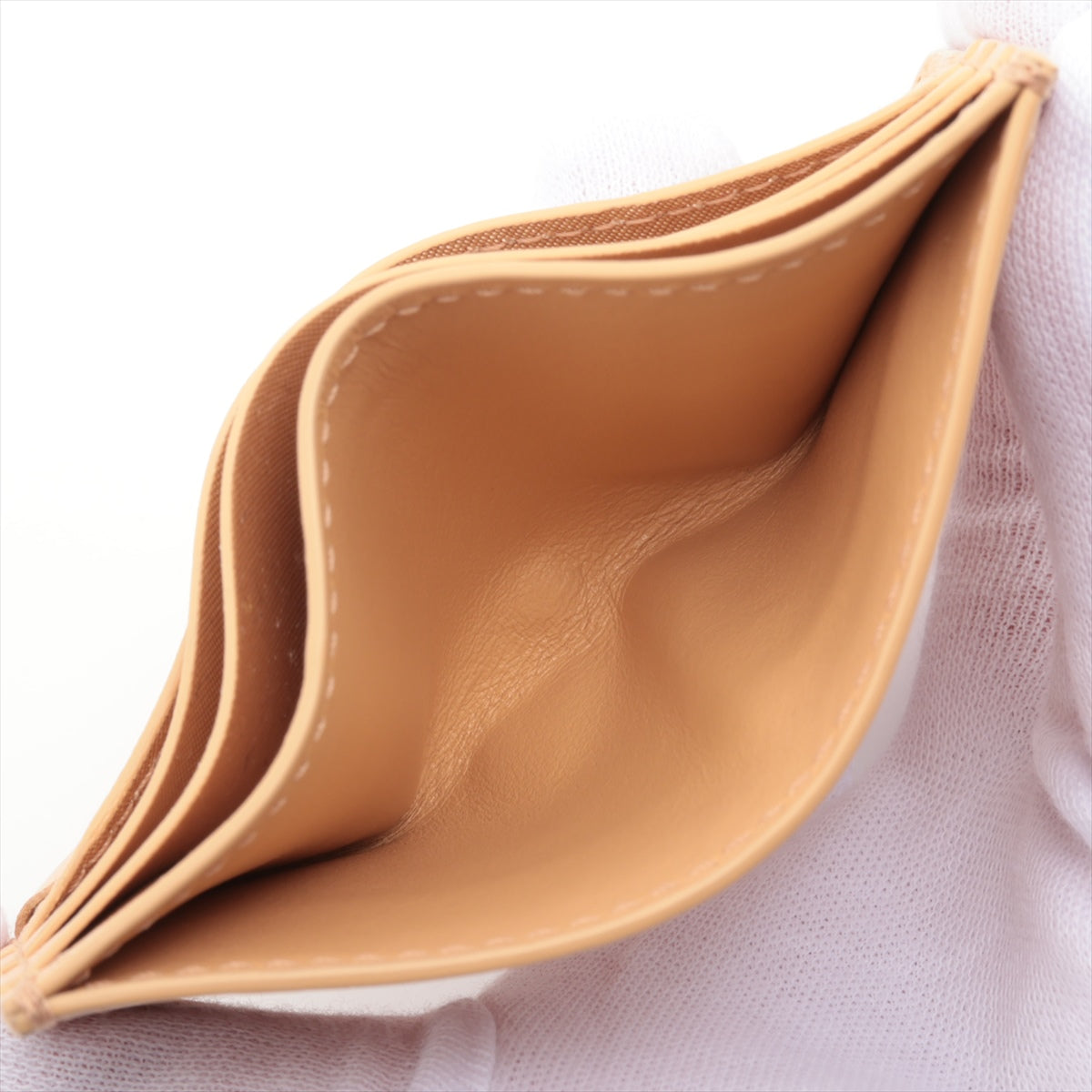 Bottega Veneta Intrecciato Leather Card Case Beige