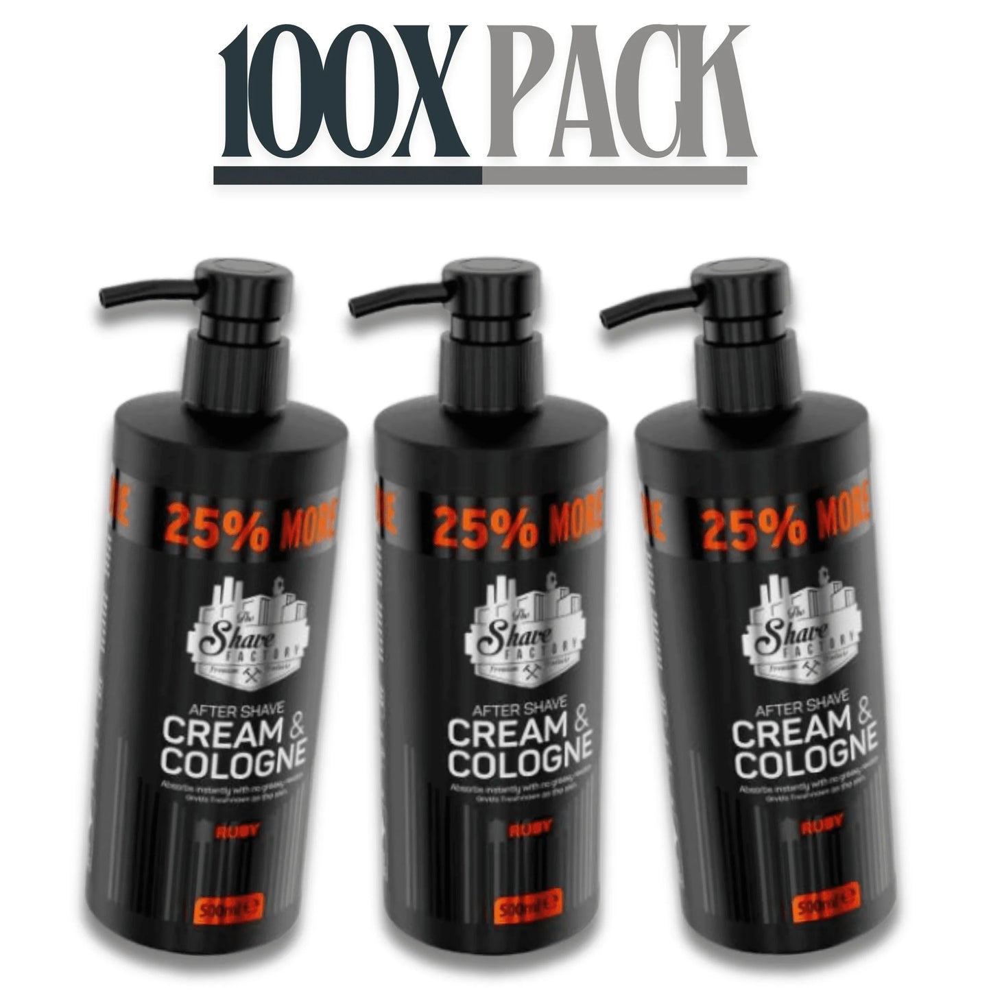 The Shave Factory After Shave Cream & Cologne 2 in 1 Ruby 500ml / 16.9 oz Multipack