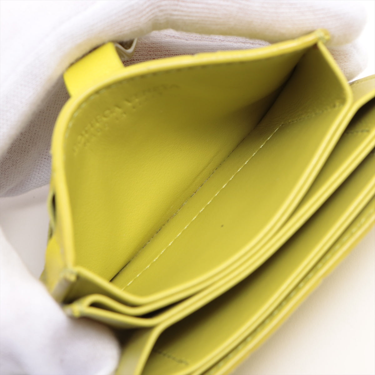 Bottega Veneta Intrecciato Leather Card Case Lime