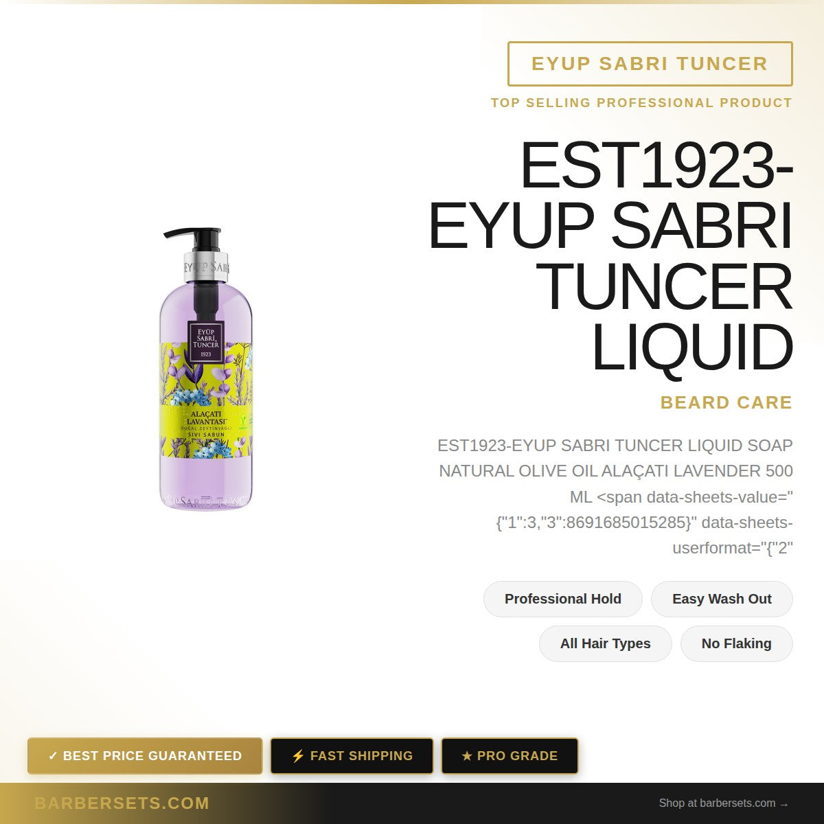 EYUP SABRI TUNCER EST1923-EYUP SABRI TUNCER LIQUID SOAP NATURAL OLIVE OIL ALAÇATI LAVENDER 500 ML  LIQUID SOAP NATURAL OLIVE OIL JAPANESE CHERRY 500 ML
