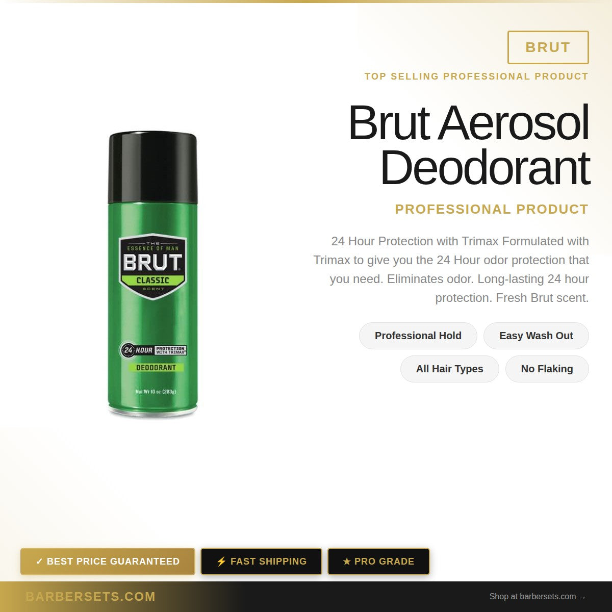 Brut Aerosol Deodorant 10 Oz