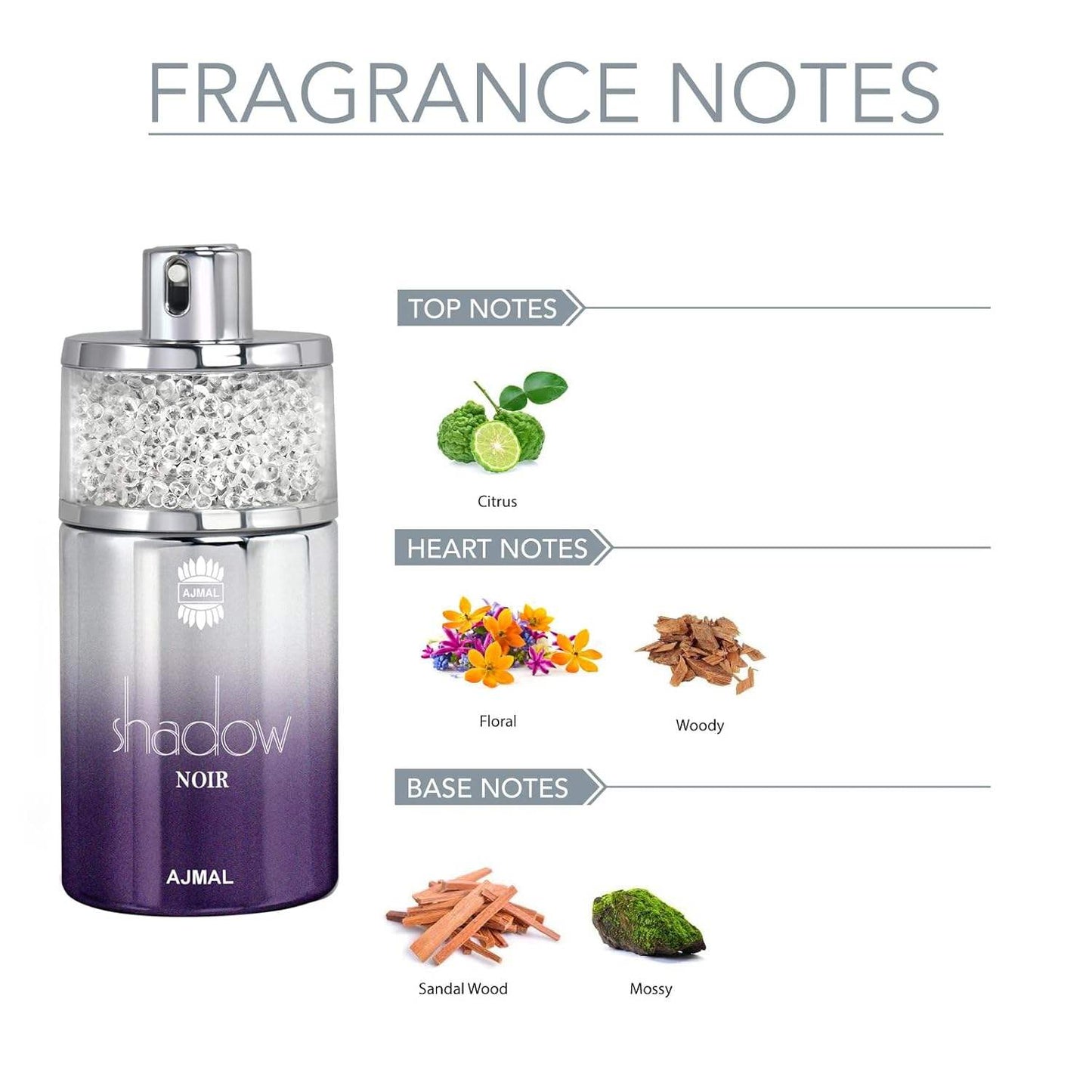 Shadow Noir by Ajmal for Women - 2.5 oz EDP Spray